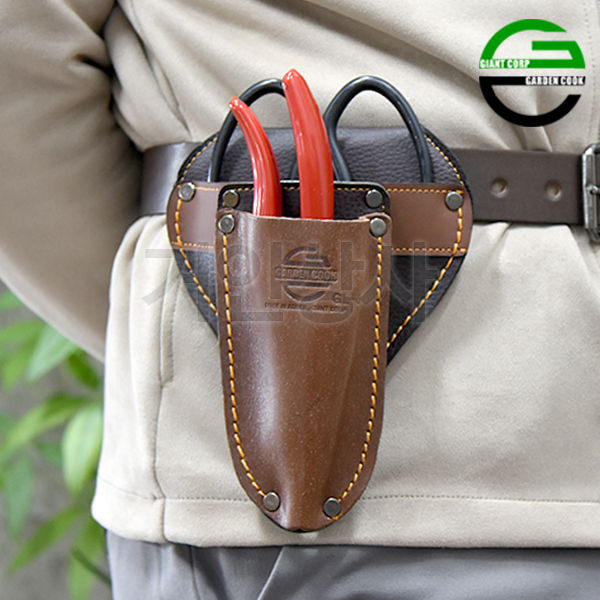 가든쿡 가죽 2구 전지가위집 GL-4 / 분재 전정 가위집 원예 조경 정원 작업용 국산